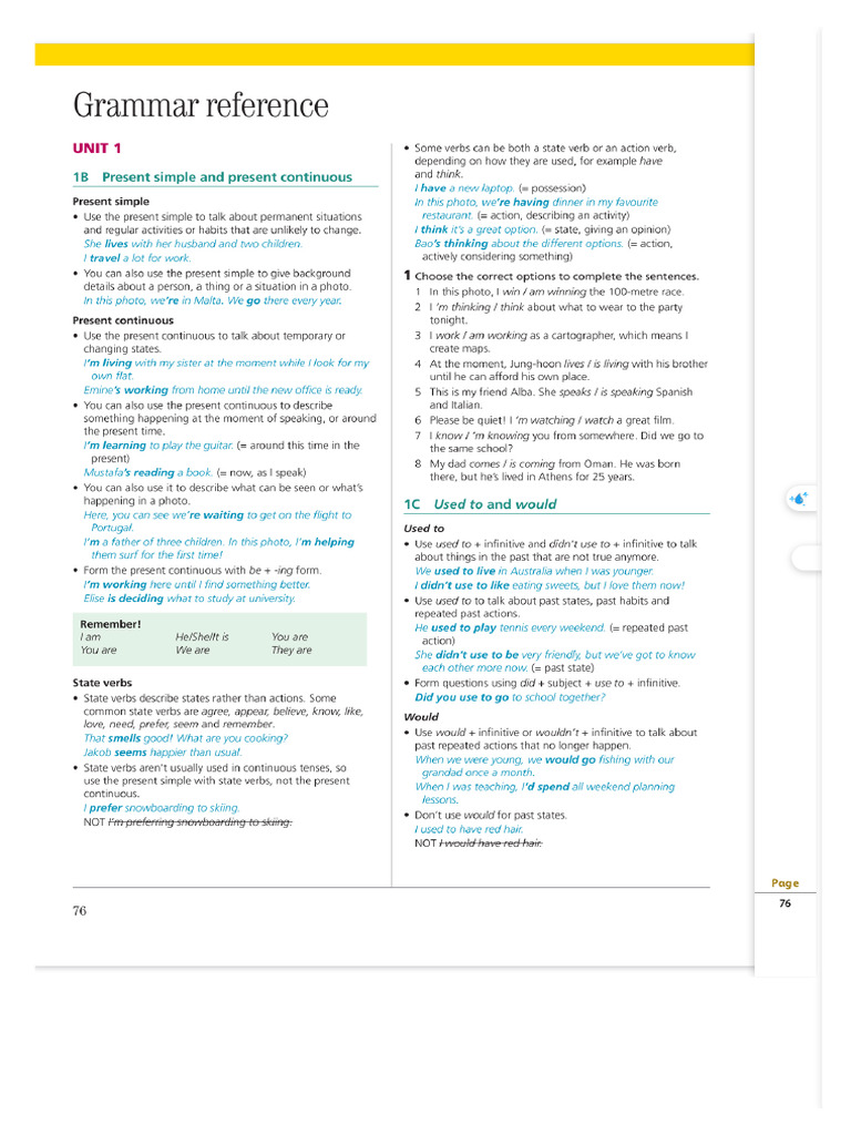 Grammar AV3 U1-U4 | PDF