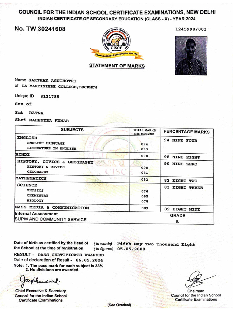 Mark Sheet | PDF