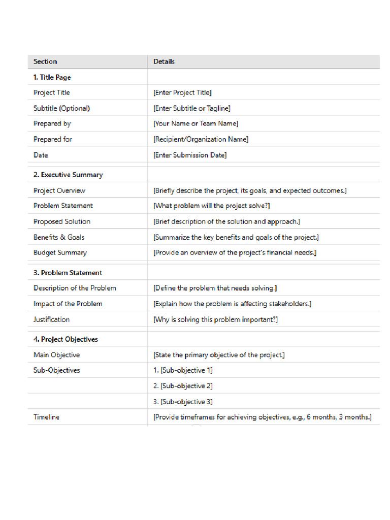 Template For Project Proposal | PDF