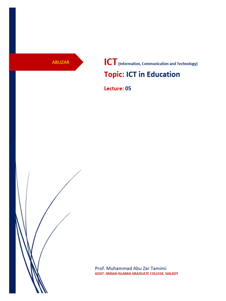 5- ICT in Education | PDF | Educational Technology | Distance Education