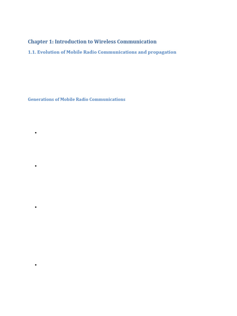 Evolution of Mobile Radio Communication | PDF | Wireless | Channel ...