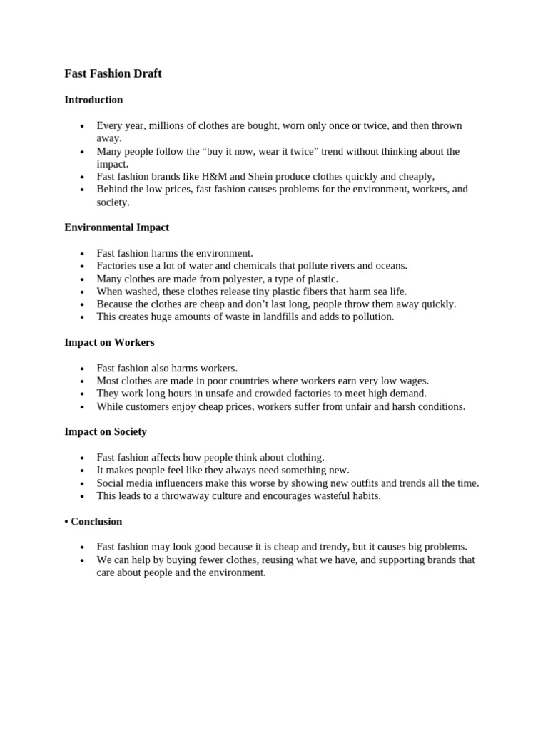 Fast Fashion Draft | PDF
