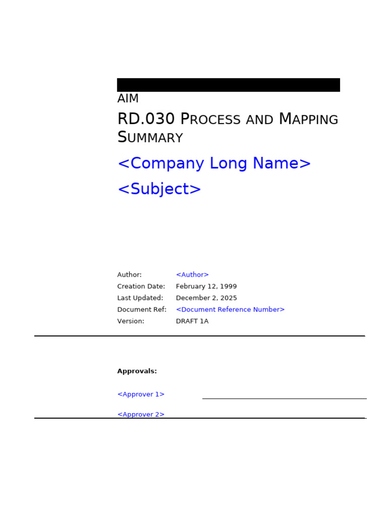 RD030 Process and Mapping Summary | PDF | Procurement | Inventory