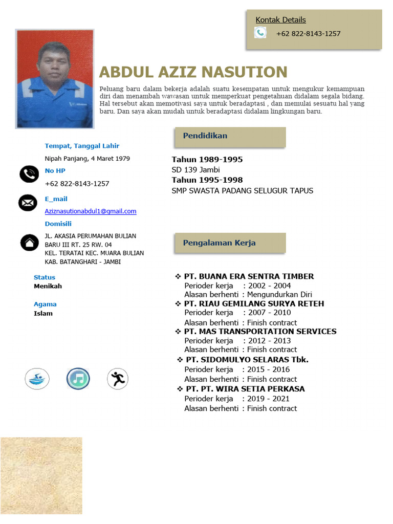 CV Abdul Aziz Nasution | PDF