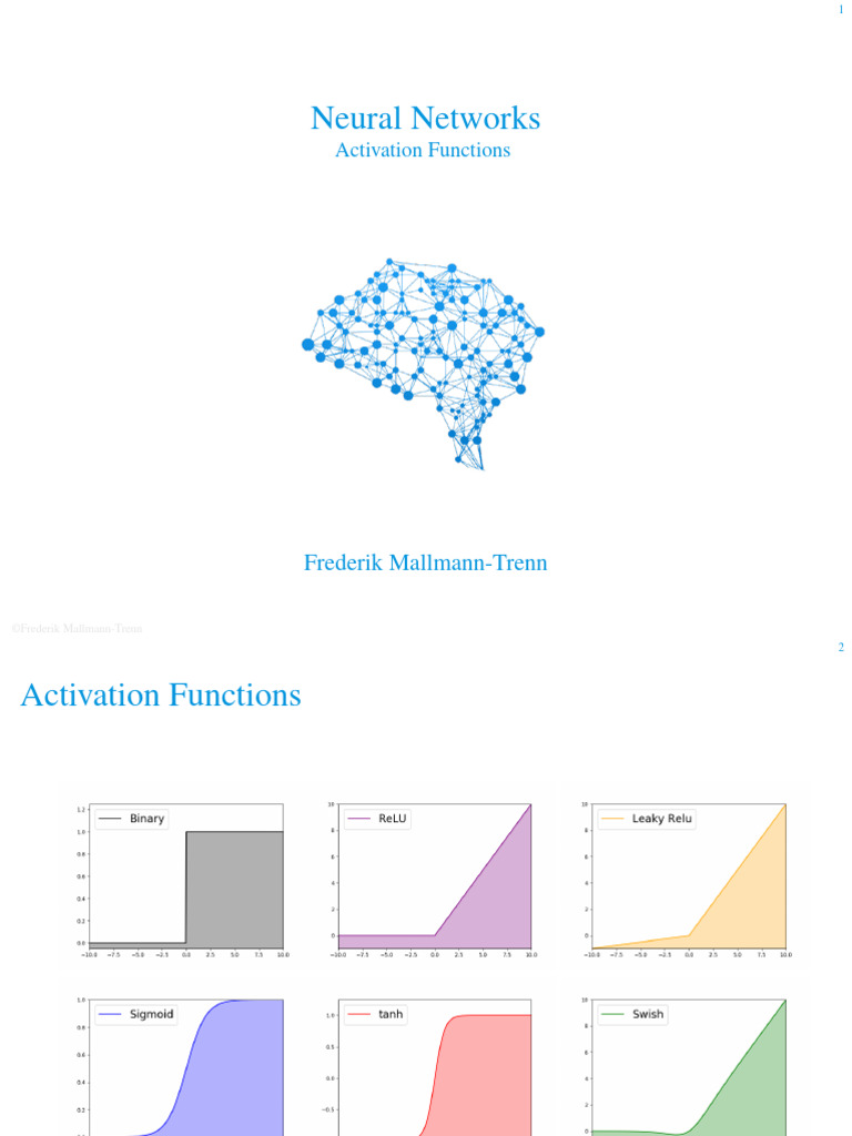 Neural Network Activation Functions Explained | PDF | Computational ...