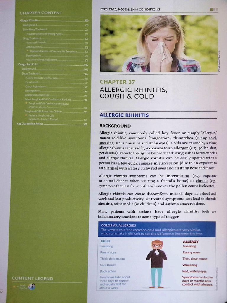 Allergic Rhinitis, Cough and Cold | PDF