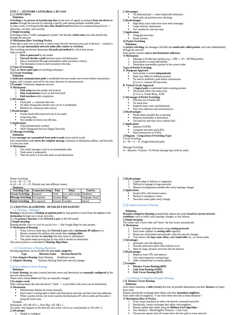 Understanding Network Layer Switching and Routing | PDF | Routing ...