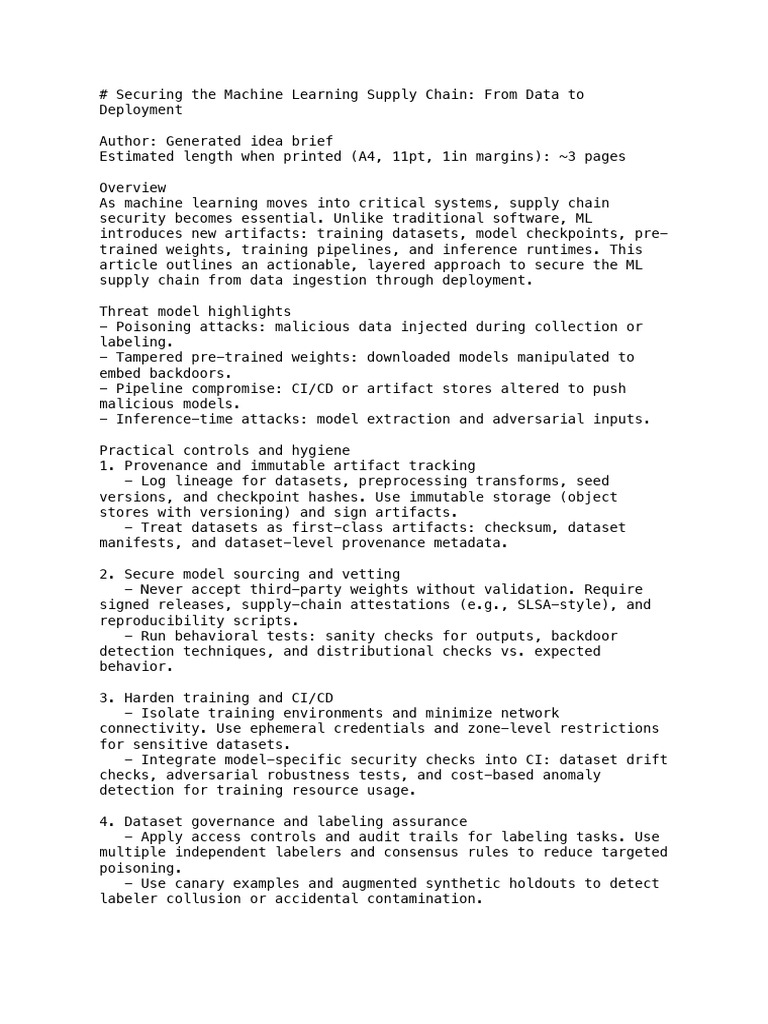 02 Securing The ML Supply Chain | PDF | Machine Learning | Supply Chain