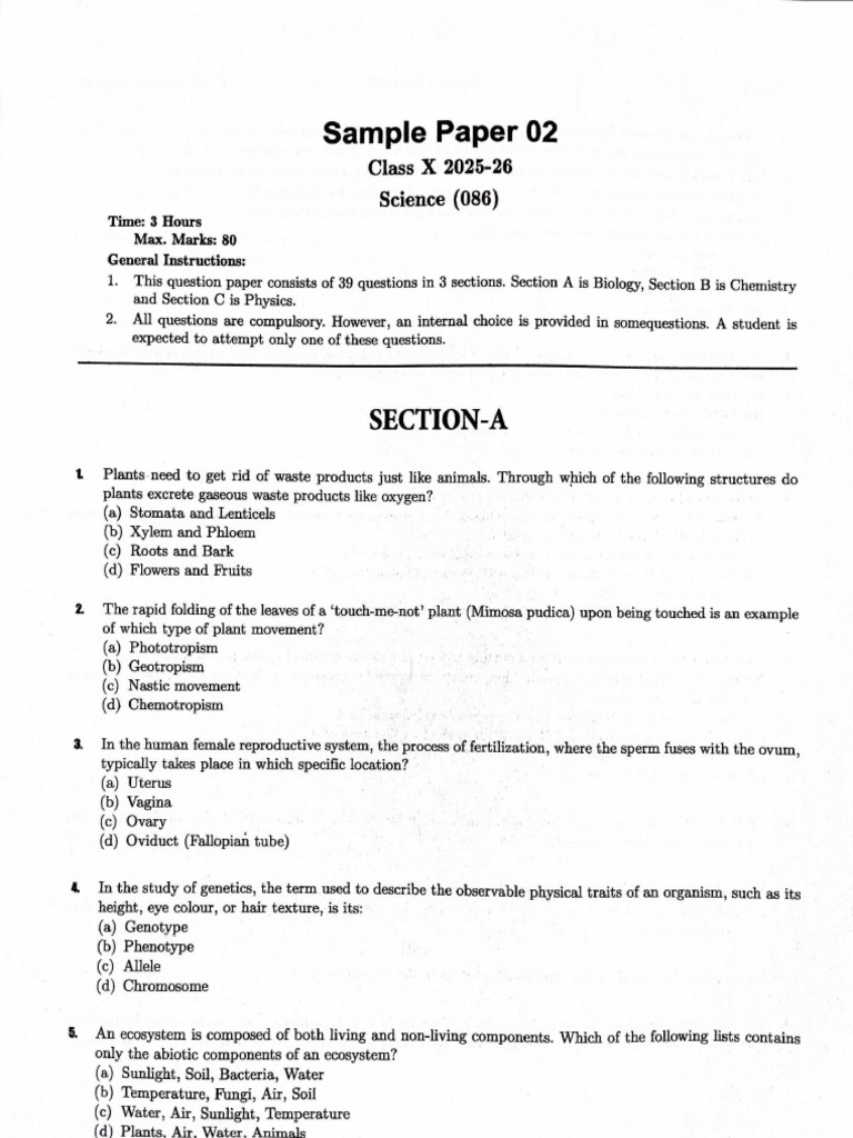 Paper 02 Board 2025-26 | PDF