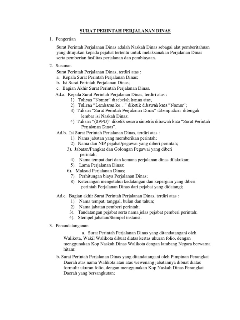 Contoh Surat Perintah Perjalanan Dinas Pdf