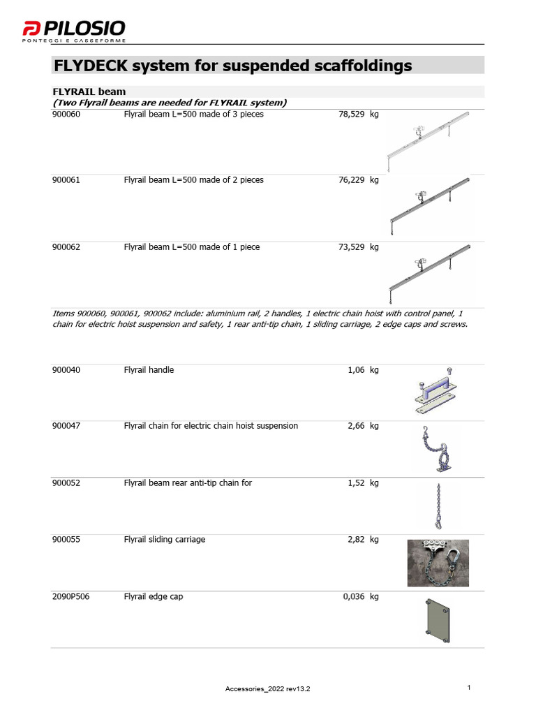 Accessories Flyrail ENG | PDF | Scaffolding