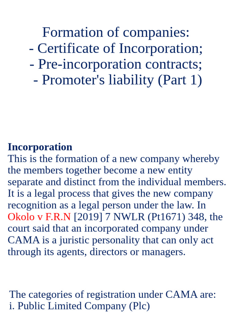 Company Formation and Legal Liability | PDF | Legal Liability | Companies