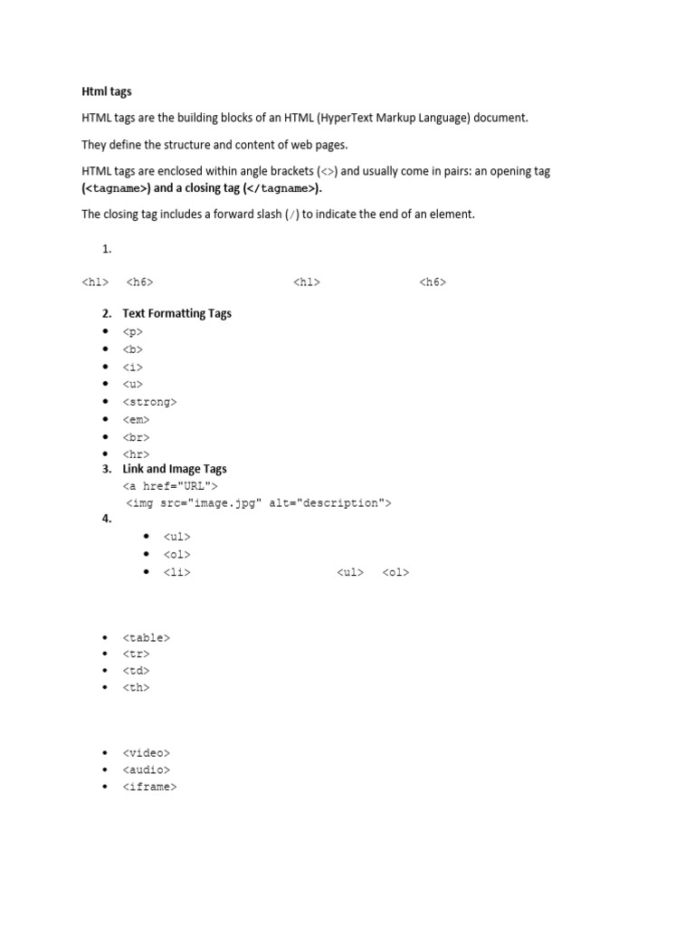 Essential HTML Tags Explained | PDF