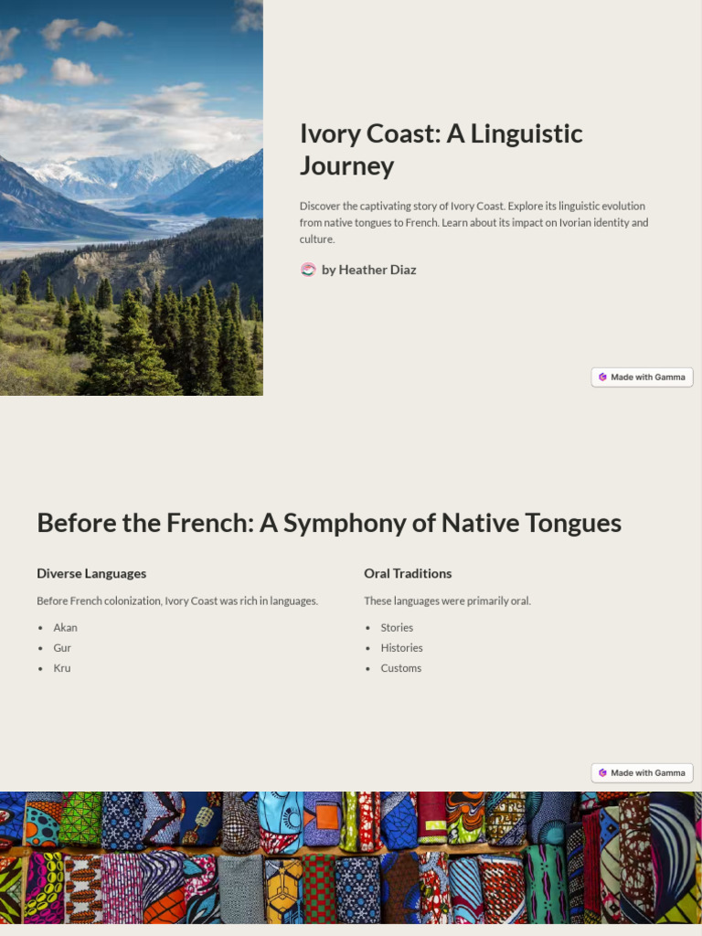 Ivory Coast a Linguistic Journey | PDF