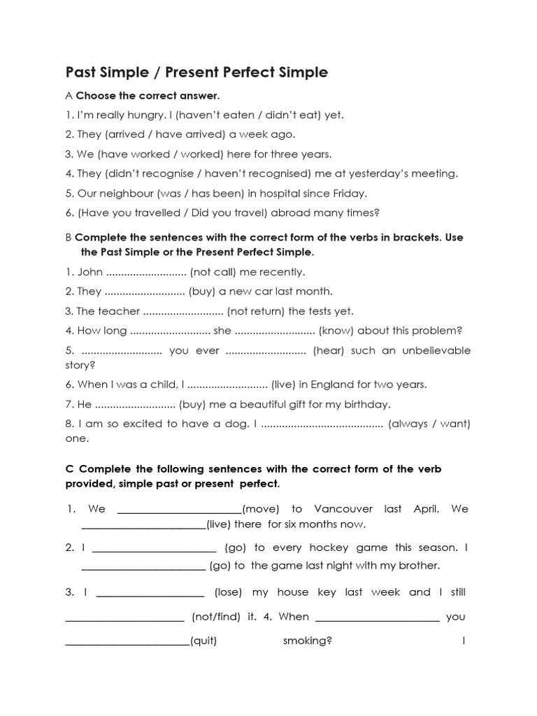 Past Simple _ Present Perfect Simple | PDF | Language Mechanics | Grammar