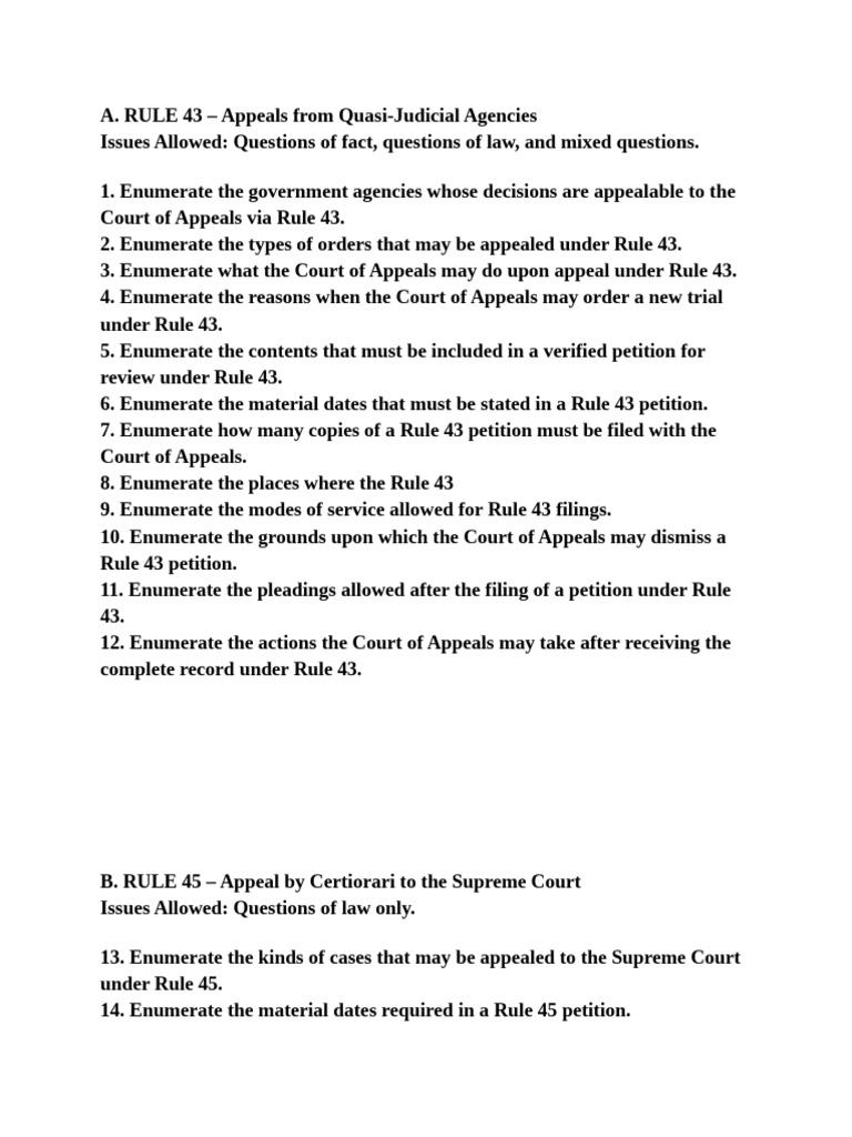 Guide to Appeals and Judgments Rules | PDF | Annulment | Judgment (Law)
