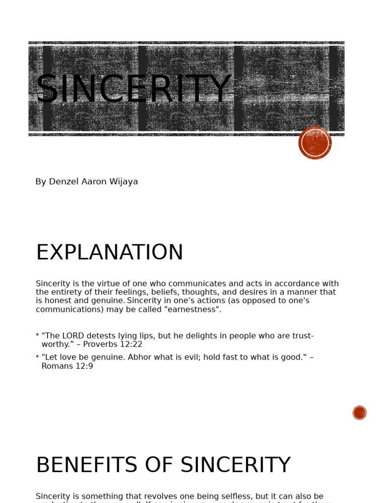 Understanding Sincerity: Key Traits & Benefits | PDF