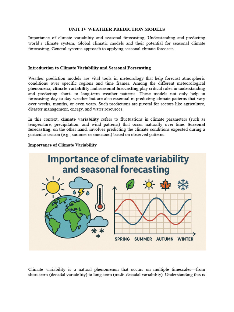 Unit IV.docx | PDF | General Circulation Model | Climate