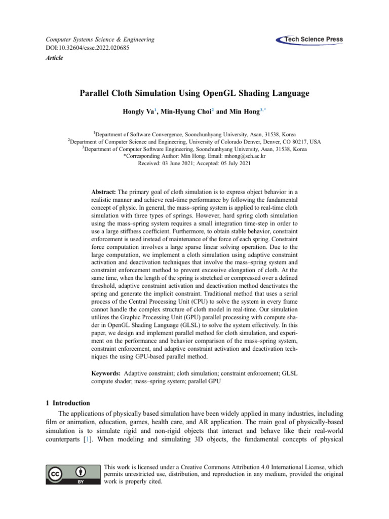 GPU-Based Cloth Simulation in GLSL | PDF | Matrix (Mathematics) | Shader