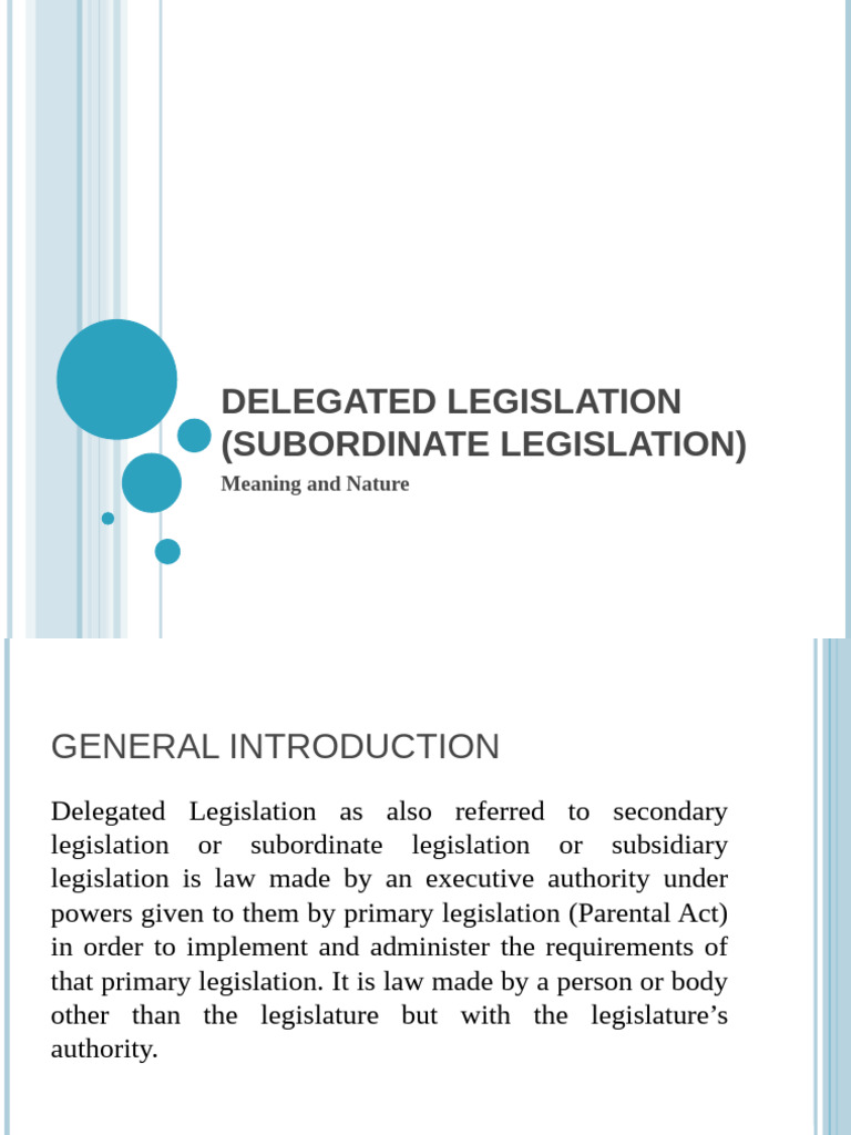 Understanding Delegated Legislation | PDF | Legislation | Statutory Law