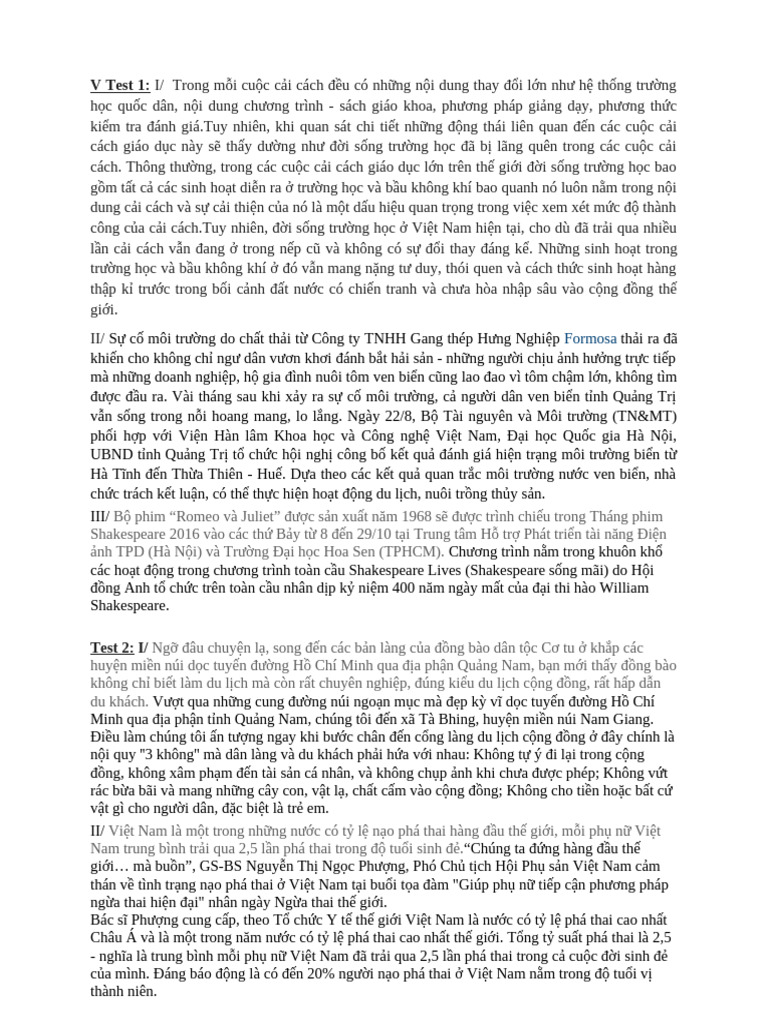 V Test 1:: Formosa | PDF
