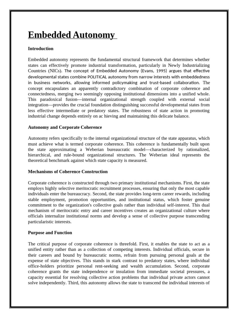 Understanding Embedded Autonomy in States | PDF | Bureaucracy | Insurance