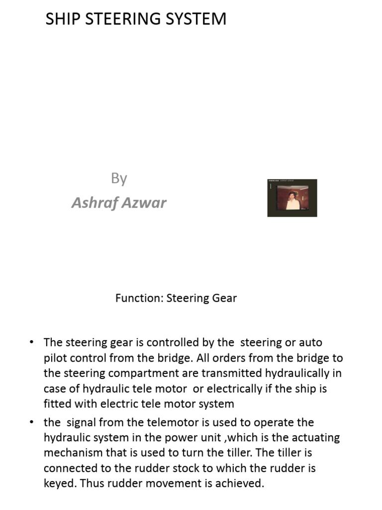 Ship Steering System Overview | PDF | Valve | Pump