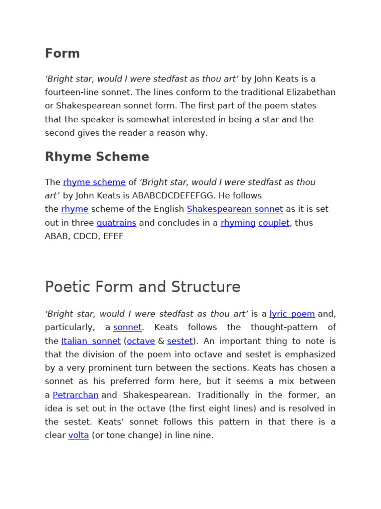 Poetic Form and Structure | PDF | Poetry | Sonnets