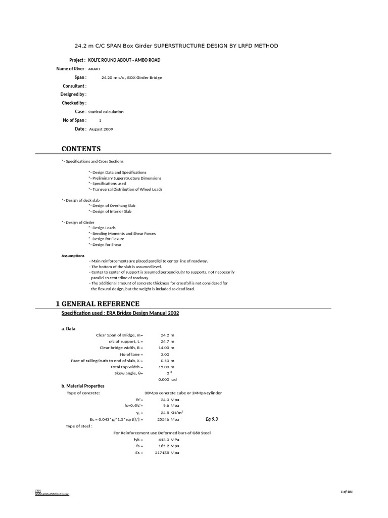 24.2m Box Girder Bridge Design Guide | PDF | Bridge | Structural ...