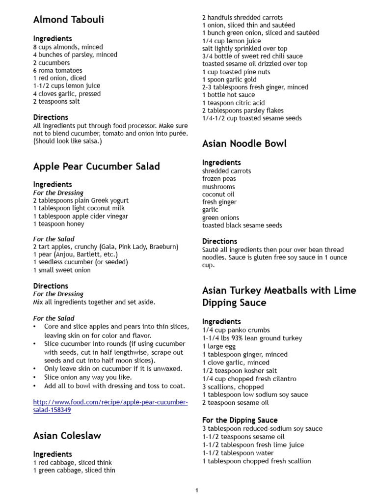 Recipe Book | PDF | Pasta | Salad
