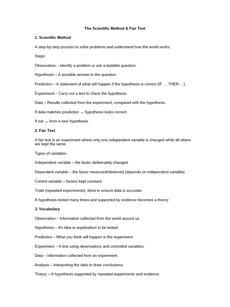 Bai on The Scientific Method & Fair | PDF | Experiment | Hypothesis