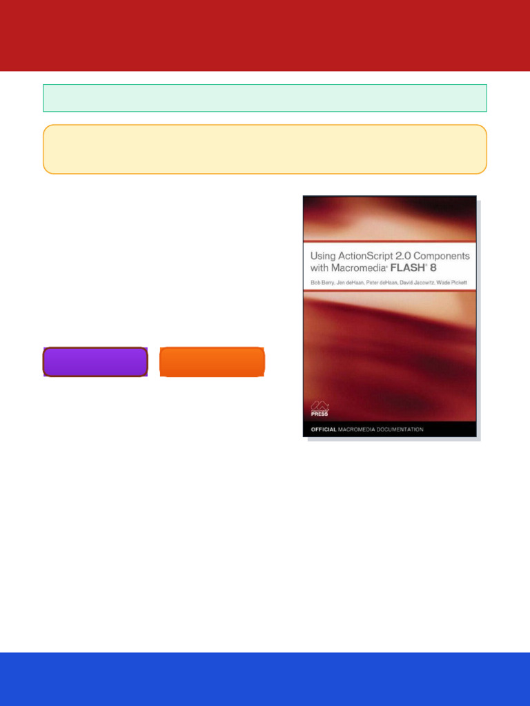 Using ActionScript 2 0 Components With Macromedia Flash 8 1st Edition ...