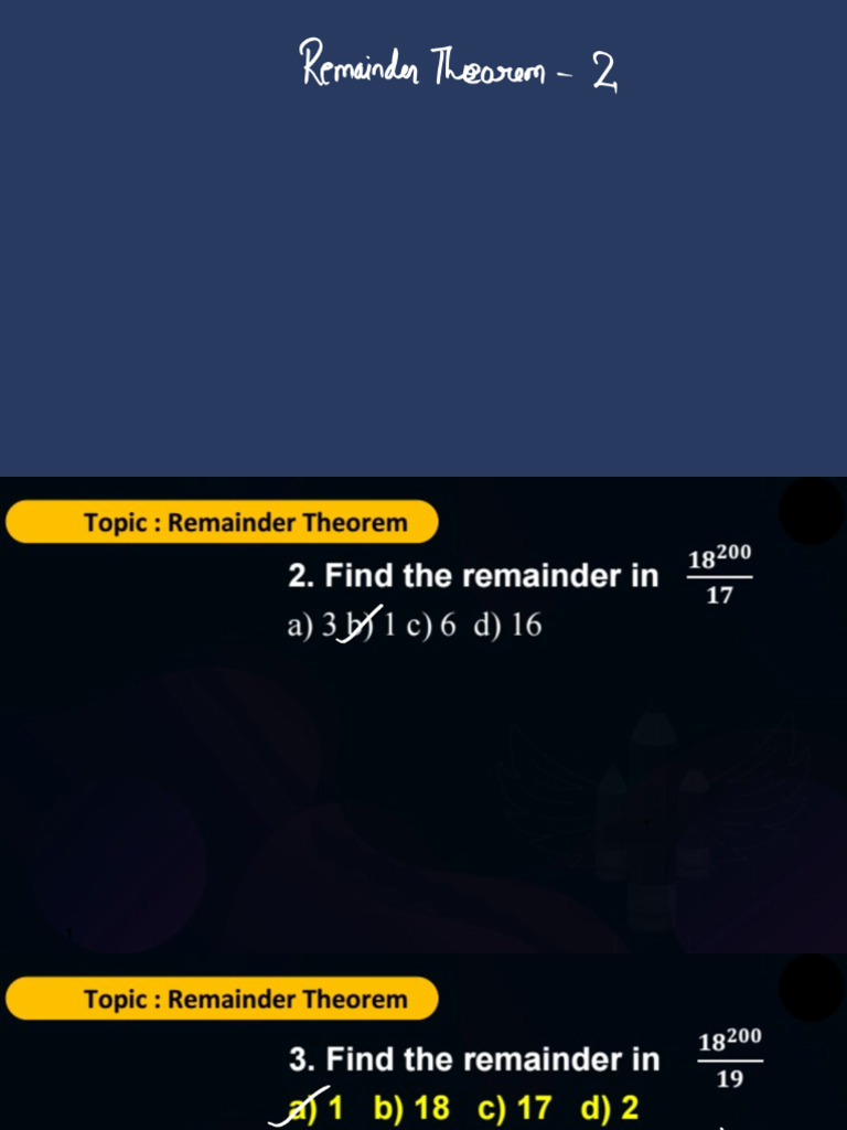 Remainder Theorem 2 Pdf