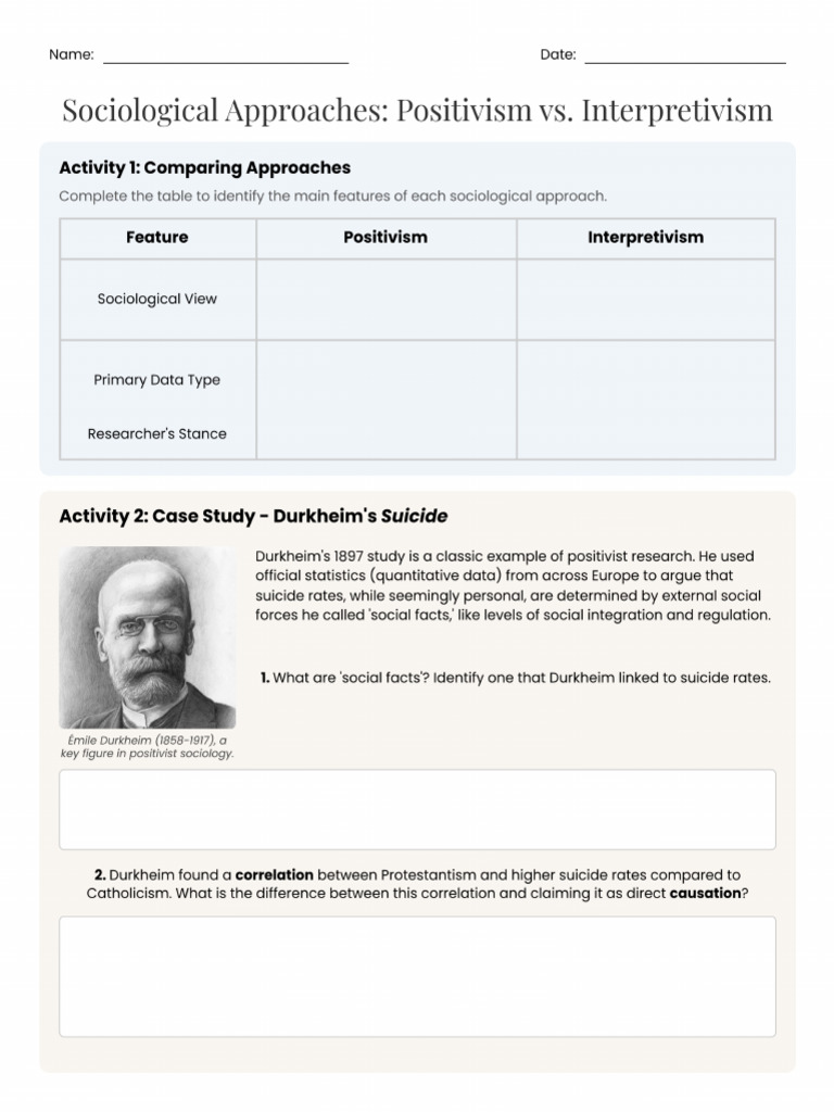Sociological Approaches and Research Methods | PDF