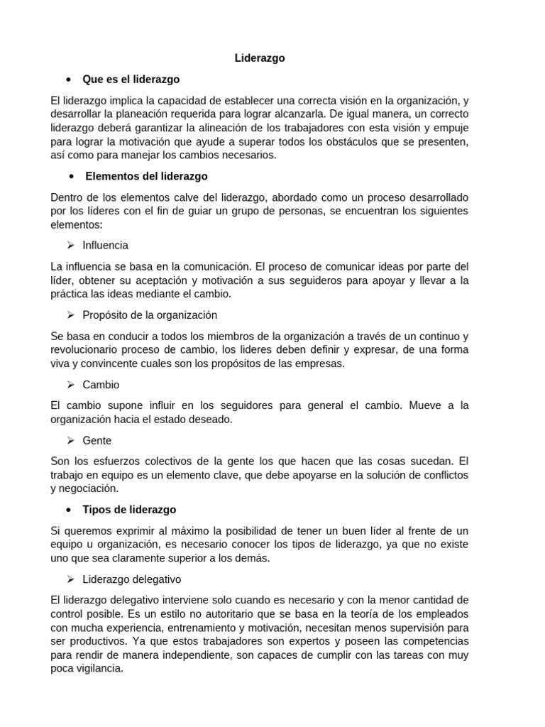 Elementos y Tipos de Liderazgo Efectivo | PDF | Liderazgo | Inteligencia