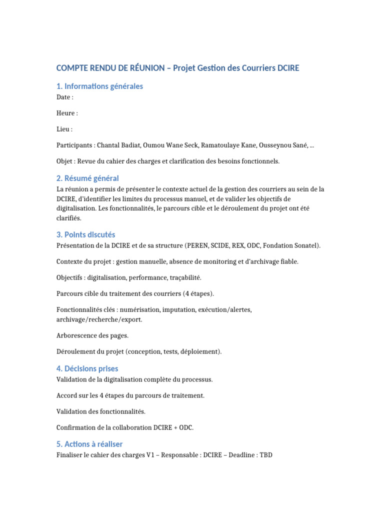 Compte Rendu DCIRE | PDF