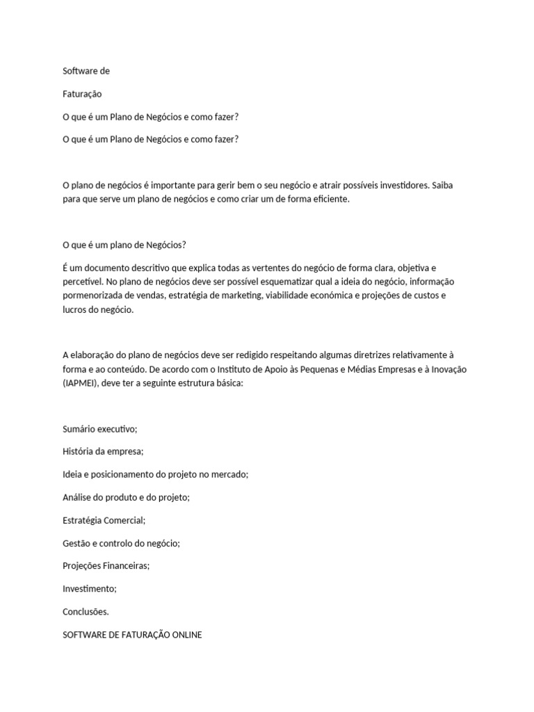 Como Elaborar um Plano de Negócios Eficiente | PDF | Marketing | Business