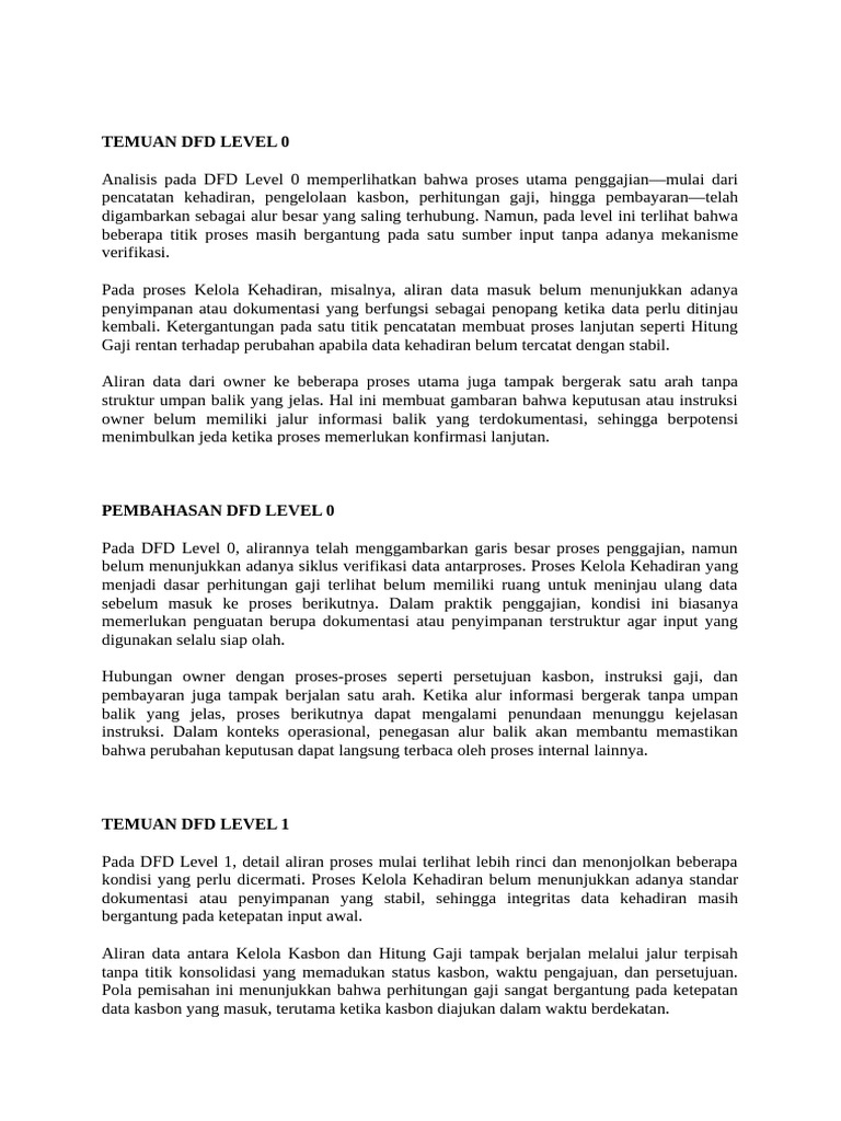 Analisis DFD Level 0 dan 1 Penggajian | PDF