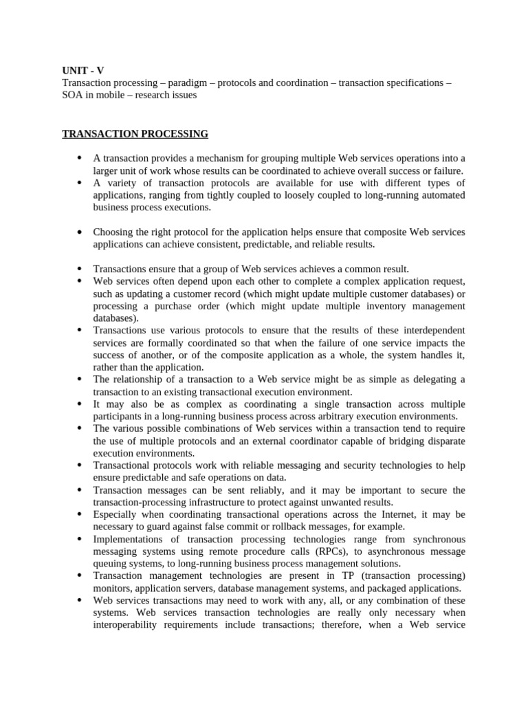 Web Services Transaction Processing Guide | PDF | Database Transaction ...