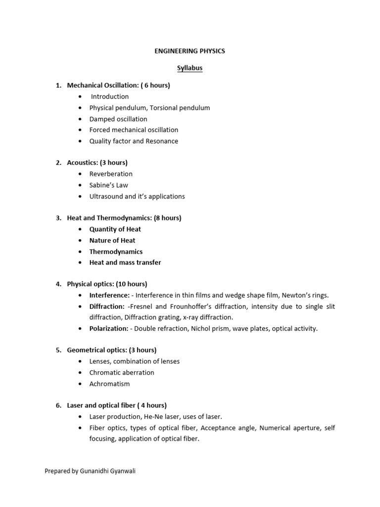Engineering Physics (Except Optics and Thermodynamics) | PDF ...