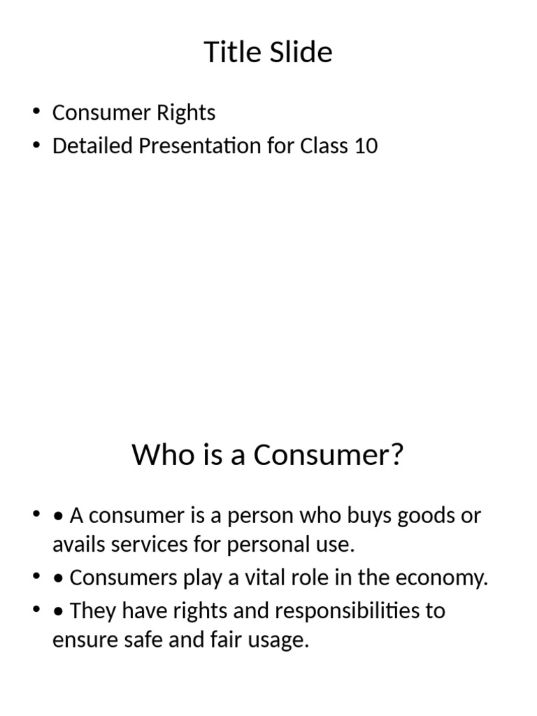 Understanding Consumer Rights for Class 10 | PDF | Consumer Protection ...