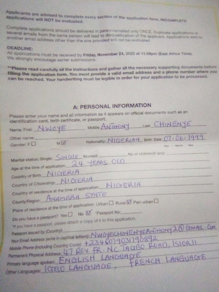 Application Form 1 | PDF