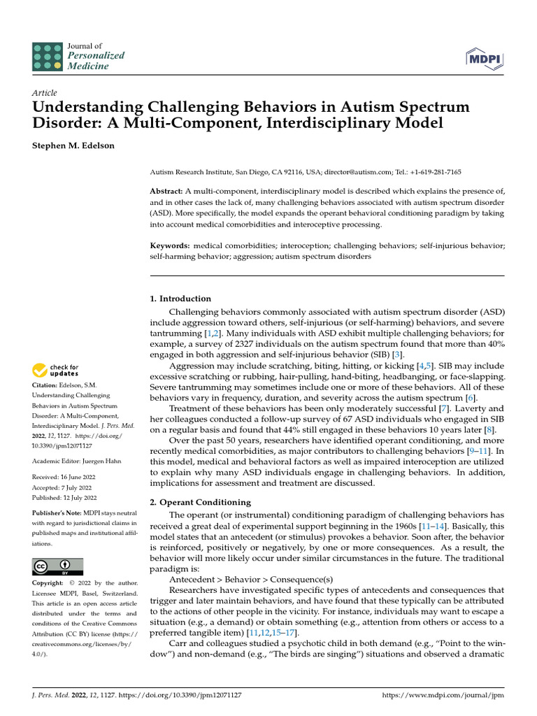 Understanding Challenging Behaviors in Autism Spectrum | PDF | Autism ...
