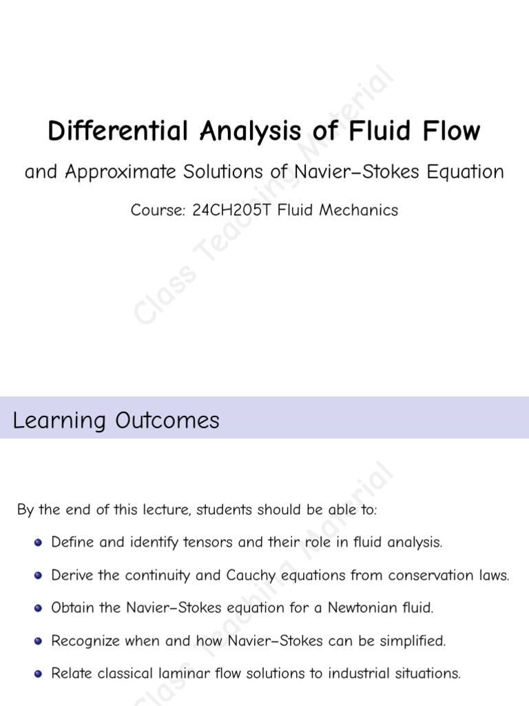 Fluid Mechanics: Navier-Stokes Overview | PDF | Navier–Stokes Equations ...
