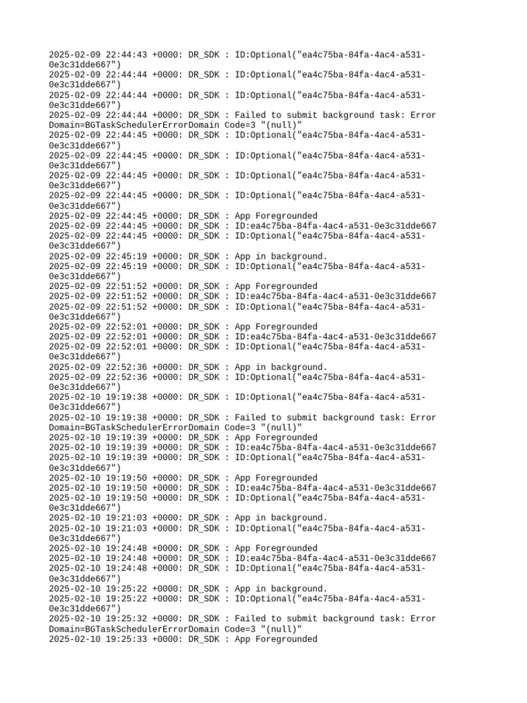 DR_SDK Background Task Errors | PDF