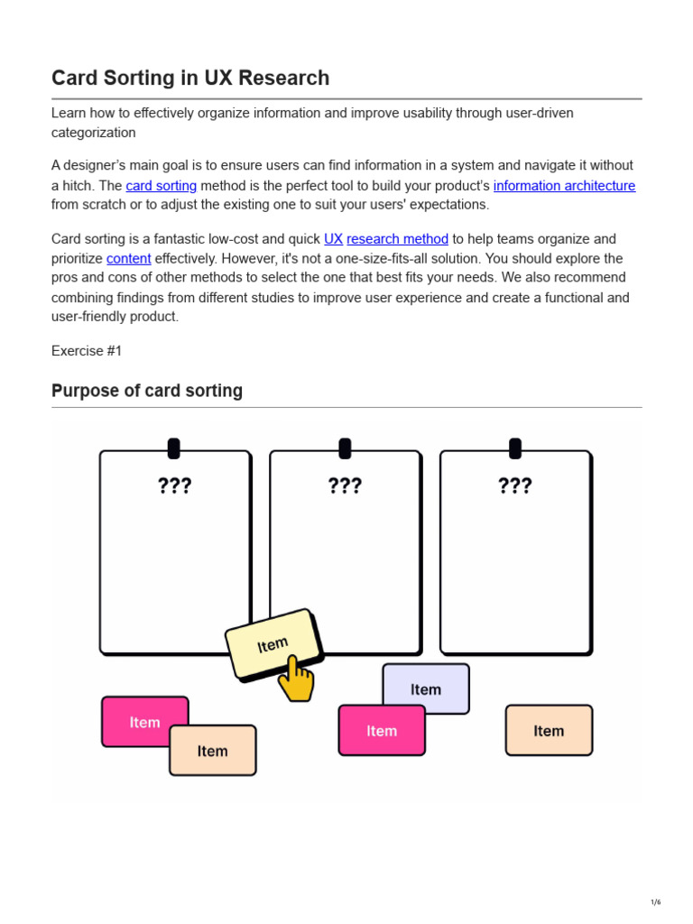 Card Sorting for UX Design Success | PDF | Usability | Psychological ...