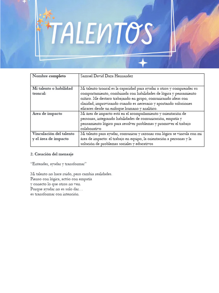 Talentos (1) | PDF