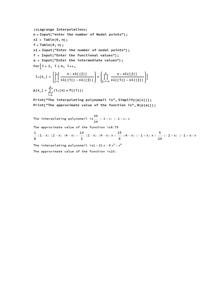 Lagrange Interpolation Method Explained | PDF