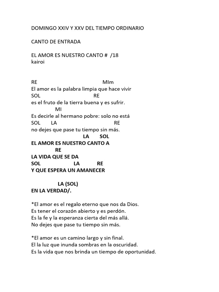 Domingo Xxiv y XXV Del Tiempo Ordinario | PDF | Amor | Creencia ...