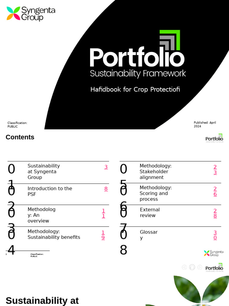 Syngenta's Sustainability Framework Guide | PDF | Sustainability | Life ...